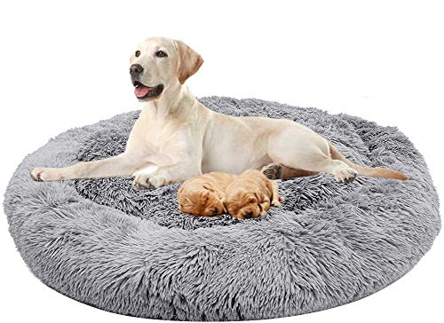 Orthopädisches, beruhigendes Hundebett, Schlafkorb, weiches Kunstfell, Haustier-Sofa für mittelgroße und große Hunde, Golden Retriever, deutscher Hund, waschbar von DUCHEN