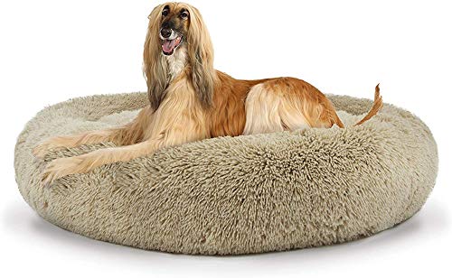 Premium Hundebett waschbar Hundekorb Plüsch Hundekissen Cuddler Donut Katzenhöhlen Zwinger mit wasserdichter Unterseite, weiches Hundesofa für große, mittelgroße Hunde von DUCHEN