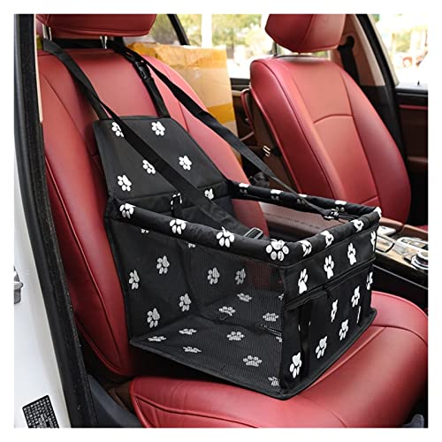 DUNSBY Hunde Autositz Haustier Zubehör Hund Autositz Reise Träger for Hunde wasserdichte Atemnetz Basket Hängematte for Welpen Katze Abdeckung Autositz Hundesitz (Color : Black, Size : 40x30x25cm) von DUNSBY