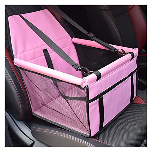 DUNSBY Hunde Autositz Hundeträger Hund Zubehör Hundetasche Hund Auto Zubehör wasserdichte Korb Hund Träger Haustier Auto Sitzbezug Hund Autositz Hundesitz (Color : Pink, Size : L40xW30xH25CM) von DUNSBY