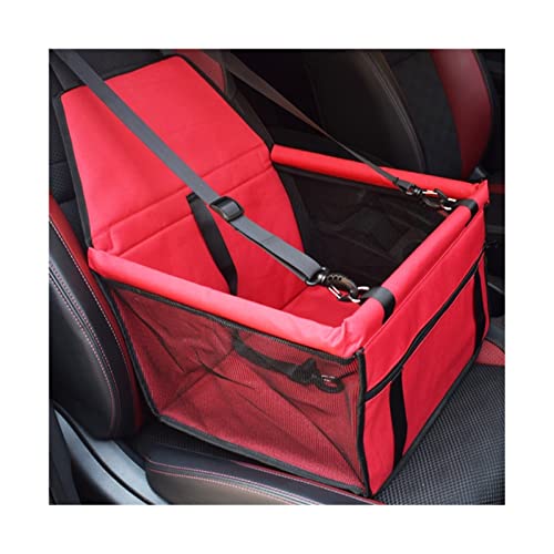 DUNSBY Hunde Autositz Hundeträger Hund Zubehör Hundetasche Hund Auto Zubehör wasserdichte Korb Hund Träger Haustier Auto Sitzbezug Hund Autositz Hundesitz (Color : Red, Size : L40xW30xH25CM) von DUNSBY