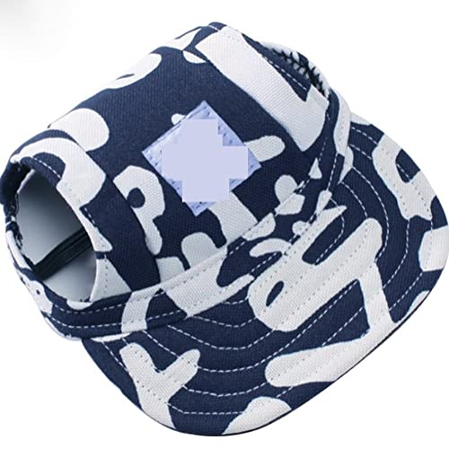 Haustier Baseball Mütze Haustier Hund Hut Zubehör Hunde Baseball Kappe Welpen Dress Up Hut Haustiere Hunde Outdoor Hut Kopfbedeckung Casual Niedlichen Hund mit Hut (Color : Blue Letters, Size : L) von DUNSBY