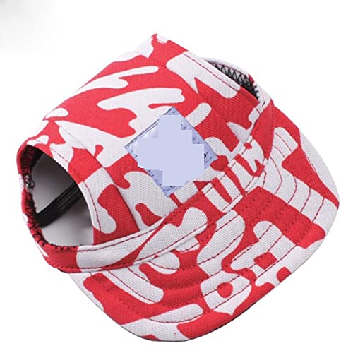 Haustier Baseball Mütze Haustier Hund Hut Zubehör Hunde Baseball Kappe Welpen Dress Up Hut Haustiere Hunde Outdoor Hut Kopfbedeckung Casual Niedlichen Hund mit Hut (Color : Red Letters, Size : L) von DUNSBY