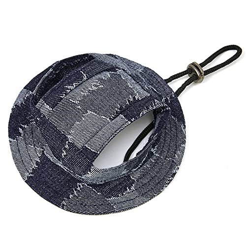 Haustier Baseball Mütze Sommer Outdoor Haustierbedarf Segeltuch Hundekappe Welpenpflege Dress Up Hut Welpenhut Kopfbedeckung Lässiger süßer Hundesonnenhut for Haustierreisen (Color : Black Denim, SI von DUNSBY