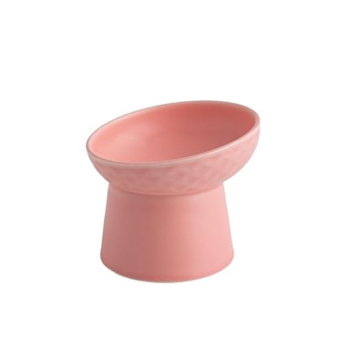 Hund Erhöht Futterschüssel Katzenfutter-Wassernapf, Haustier-Tier-Keramik-Essnäpfe, hohe Fußerhöhung, Welpen- und Katzennäpfe, erhöhte Hundenäpfe (Color : Pink) von DUNSBY