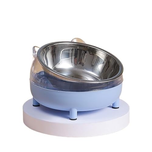 Hund Erhöht Futterschüssel Katzenfutternapf Nackenschutz Edelstahl Hundefutternapf Kleine Katzenwassernäpfe Heimtierbedarf (Color : Blue) von DUNSBY