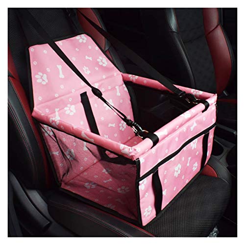 Hunde Autositz Doppelt Dickes Reisen zubehör mesh hängende Taschen Falten Haustier liefert wasserdichte Hund Matte Decke Sicherheit Haustier Auto Sitz Tasche Hundesitz (Color : Pink Bone Prints, Siz von DUNSBY