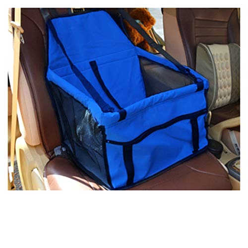 Hunde Autositz Haustier Hund Auto Träger Sitzbeutel wasserdichte Korb Sicherheit Reisendes Mesh Hängende Taschen Hund Sitze Tasche Korb Katzenträger Hundesitz (Color : Blue, Size : S) von DUNSBY