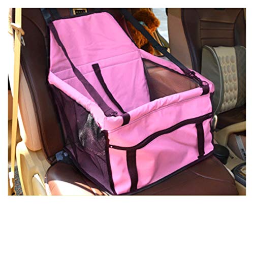 Hunde Autositz Haustier Hund Auto Träger Sitzbeutel wasserdichte Korb Sicherheit Reisendes Mesh Hängende Taschen Hund Sitze Tasche Korb Katzenträger Hundesitz (Color : Pink, Size : S) von DUNSBY