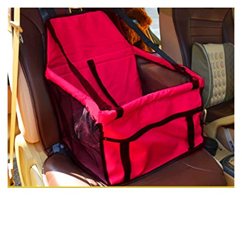 Hunde Autositz Haustier Hund Auto Träger Sitzbeutel wasserdichte Korb Sicherheit Reisendes Mesh Hängende Taschen Hund Sitze Tasche Korb Katzenträger Hundesitz (Color : Red, Size : S) von DUNSBY