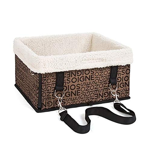 Hunde Autositz Haustier Hund Autositzenträger Faltbar Waschbarer Warm Booster Tragetasche Tragetasche for 5kg Hund Katze Kleine Tiere Outdoor Supplies Hundesitz (Color : Style A Brown) von DUNSBY