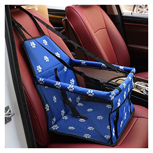 Hunde Autositz Haustier Zubehör Hund Autositz Reise Träger for Hunde wasserdichte Atemnetz Basket Hängematte for Welpen Katze Abdeckung Autositz Hundesitz (Color : Blue, Size : 40x30x25cm) von DUNSBY