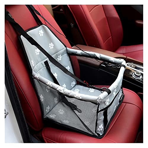 Hunde Autositz Haustier Zubehör Hund Autositz Reise Träger for Hunde wasserdichte Atemnetz Basket Hängematte for Welpen Katze Abdeckung Autositz Hundesitz (Color : Grey, Size : 40x30x25cm) von DUNSBY