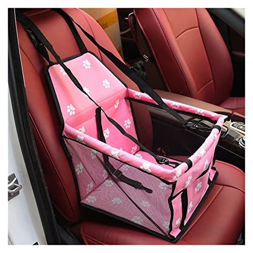 Hunde Autositz Haustier Zubehör Hund Autositz Reise Träger for Hunde wasserdichte Atemnetz Basket Hängematte for Welpen Katze Abdeckung Autositz Hundesitz (Color : Pink, Size : 40x30x25cm) von DUNSBY