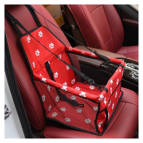 Hunde Autositz Haustier Zubehör Hund Autositz Reise Träger for Hunde wasserdichte Atemnetz Basket Hängematte for Welpen Katze Abdeckung Autositz Hundesitz (Color : Red, Size : 40x30x25cm) von DUNSBY