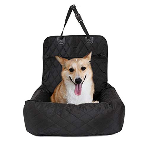 Hunde Autositz Hund Autositz Bett Reise Hund Autositze for kleine mittelgroße Hunde Vordere/Rückseite Sitz innen/Auto Gebrauch Haustier Auto Träger Bettabdeckung Abnehmbar Hundesitz (Color : Blac von DUNSBY