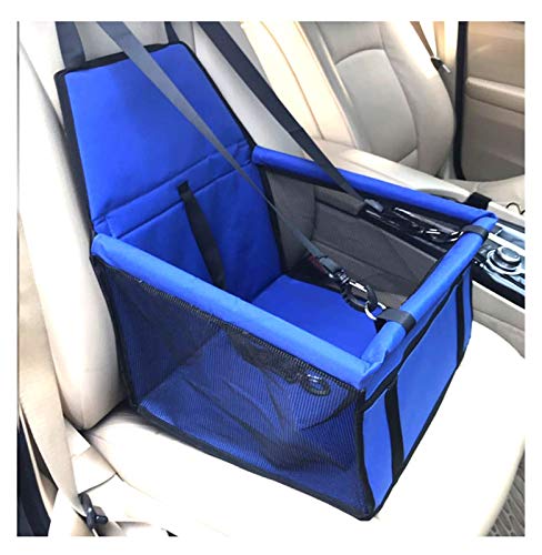 Hunde Autositz Reise Hund Auto Sitzbezug Falten Hängematte Pet Carriers Tasche Tragen for Katzen Hunde Transportin Perro Autostoel Hond Hundesitz (Color : Blue, Size : 40x30x25cm) von DUNSBY