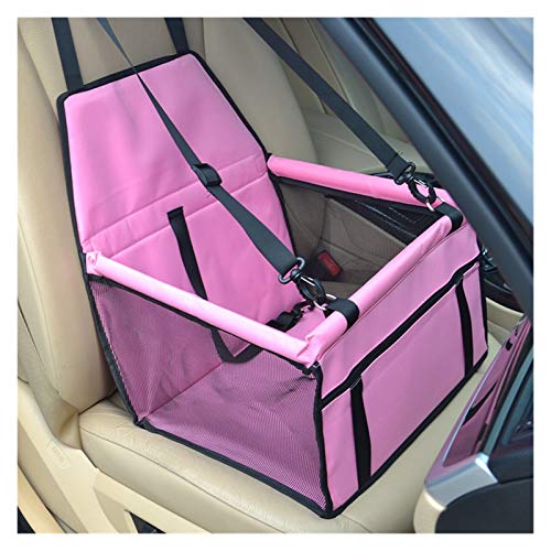 Hunde Autositz Reise Hund Auto Sitzbezug Falten Hängematte Pet Carriers Tasche Tragen for Katzen Hunde Transportin Perro Autostoel Hond Hundesitz (Color : Pink, Size : 40x30x25cm) von DUNSBY