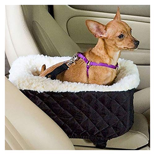 Hunde Autositz Universal Fahrzeug Armlehnenkasten PET trägersitz Nonlip Haustier Autoträger for Hundetaschen for kleine Hunde im Freien Reise Hundesitz (Color : Black, Size : M) von DUNSBY