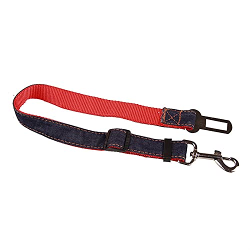 Hunde Sicherheitsgurt für Auto Camouflage Denim Haustier Hund Auto Sicherheitssitz Gürtel RESTASTLESCHEINE Leader Leine Einstellbare Welpen Auto Seil Haustier Zubehör Hundebedarf (Color : Red, Size von DUNSBY