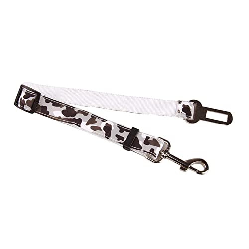 Hunde Sicherheitsgurt für Auto Camouflage Denim Haustier Hund Auto Sicherheitssitz Gürtel RESTASTLESCHEINE Leader Leine Einstellbare Welpen Auto Seil Haustier Zubehör Hundebedarf (Color : White, Siz von DUNSBY