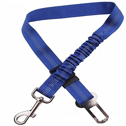 Hunde Sicherheitsgurt für Auto Haustier Autositz Gürtel Hundeleine Fahrzeuggürtel Einstellbare Dämpfung Elastisches reflektierendes Safety Seil for Hundekatze (Color : Dark Blue) von DUNSBY