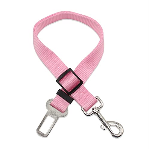 Hunde Sicherheitsgurt für Auto Haustierauto Safety Seat Gürtel Hund Katze Nylonleine Einstellbare Schnalle Rückhaltesschränkungen Kabelbaum Retractable Taction Seil for Reisen (Color : Pink, Size : von DUNSBY