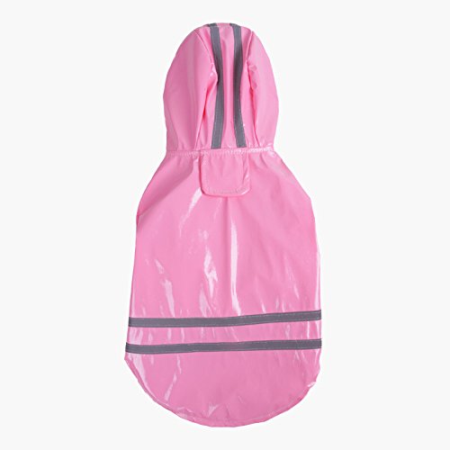 Hundekleidung Haustierbedarf Sommer Herbst Haustier Regenmantel Katze Kleidung Hund Wasserdichter Kapuzen Windschutz Regenmantel Haustier Zubehör (Color : Pink, Size : XL) von DUNSBY