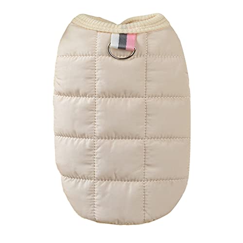 Hundekleidung Winter Warme Hundebekleidung for Kleine Hunde Hunde Daunenjacke Einfarbig Hunde Mantel Jacke Kleidung Haustier Hundebekleidung (Color : Beige1, Size : M) von DUNSBY