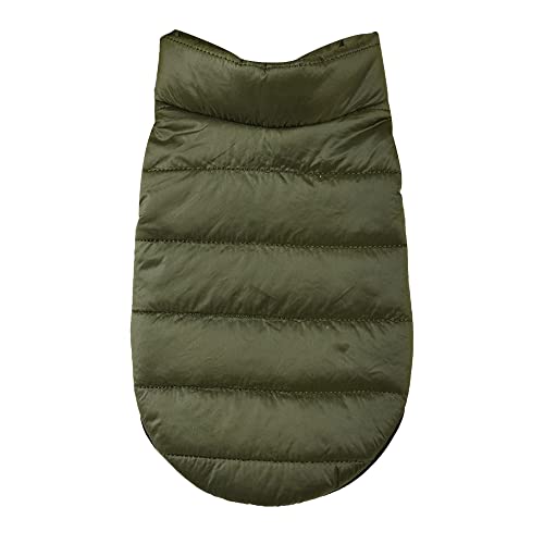 Hundekleidung Winter Warme Hundebekleidung for Kleine Hunde Hunde Daunenjacke Einfarbig Hunde Mantel Jacke Kleidung Haustier Hundebekleidung (Color : Green2, Size : XL) von DUNSBY