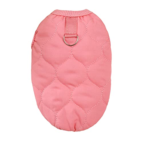 Hundekleidung Winter Warme Hundebekleidung for Kleine Hunde Hunde Daunenjacke Einfarbig Hunde Mantel Jacke Kleidung Haustier Hundebekleidung (Color : Pink3, Size : L) von DUNSBY