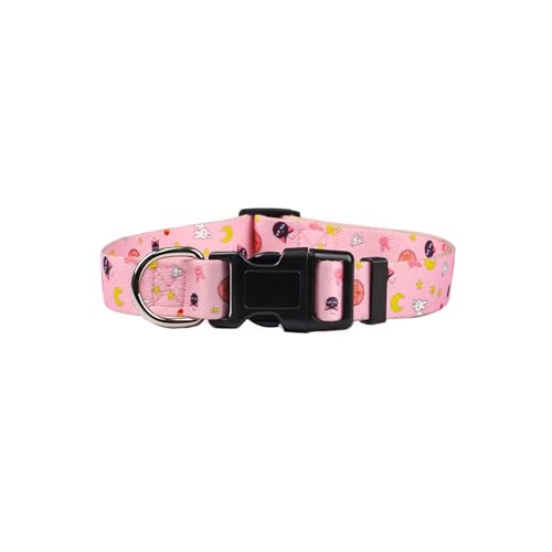 Rosa Hundehalsband Mädchen Niedliches Anime Kawaii Hundehalsband für Kleine Mittel Große Hunde (XS) von DUOAMARE