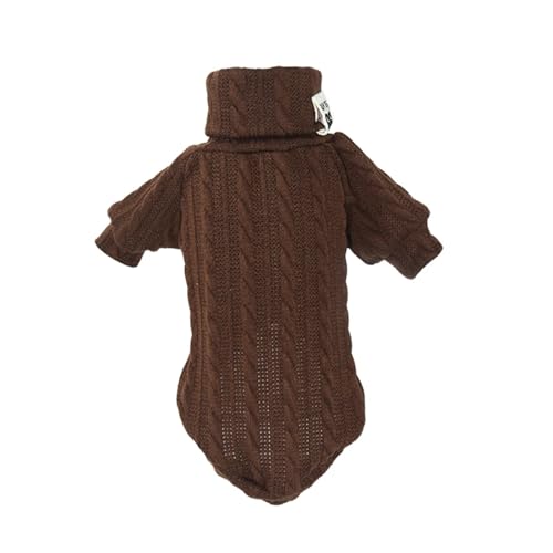 DUOCARA Hundepullover mit Kapuze und Rollkragen, Hunde-Zopfstrickpullover, Haustierpullover für kaltes Wetter, bequeme Winter-Katzenbekleidung von DUOCARA