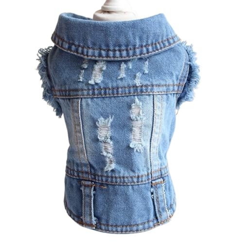 DUOCARA Spring Denim Hundeweste Shih Tzu Kleidung für kleine Hunde, Yorkshire Terrier, Welpen, Jeansjacke für Chihuahua, Kleidung, Katzenkleidung von DUOCARA