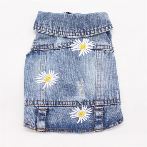 DUOCARA Spring Denim Hundeweste Shih Tzu Kleidung für kleine Hunde, Yorkshire Terrier, Welpen, Jeansjacke für Chihuahua, Kleidung, Katzenkleidung von DUOCARA