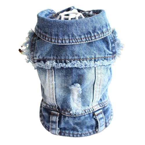 DUOCARA Spring Denim Hundeweste Shih Tzu Kleidung für kleine Hunde, Yorkshire Terrier, Welpen, Jeansjacke für Chihuahua, Kleidung, Katzenkleidung von DUOCARA