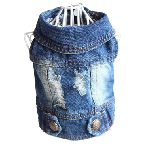 DUOCARA Spring Denim Hundeweste Shih Tzu Kleidung für kleine Hunde, Yorkshire Terrier, Welpen, Jeansjacke für Chihuahua, Kleidung, Katzenkleidung von DUOCARA