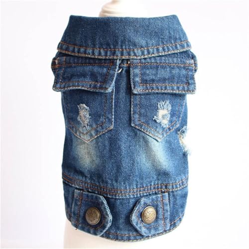 DUOCARA Spring Denim Hundeweste Shih Tzu Kleidung für kleine Hunde, Yorkshire Terrier, Welpen, Jeansjacke für Chihuahua, Kleidung, Katzenkleidung von DUOCARA