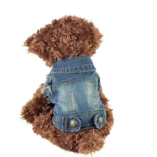 DUOCARA Spring Denim Hundeweste Shih Tzu Kleidung für kleine Hunde, Yorkshire Terrier, Welpen, Jeansjacke für Chihuahua, Kleidung, Katzenkleidung von DUOCARA