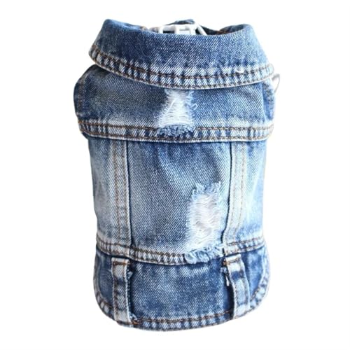 DUOCARA Spring Denim Hundeweste Shih Tzu Kleidung für kleine Hunde, Yorkshire Terrier, Welpen, Jeansjacke für Chihuahua, Kleidung, Katzenkleidung von DUOCARA