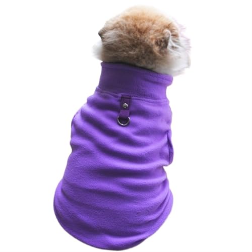 DUOCARA Weiche Fleece-Weste für kleine Hunde, Fleece-Jacke mit D-Ring, kariert, für kaltes Wetter, winddicht, leicht von DUOCARA