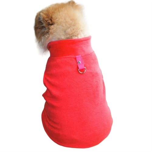 DUOCARA Weiche Fleece-Weste für kleine Hunde, Fleece-Jacke mit D-Ring, kariert, für kaltes Wetter, winddicht, leicht von DUOCARA