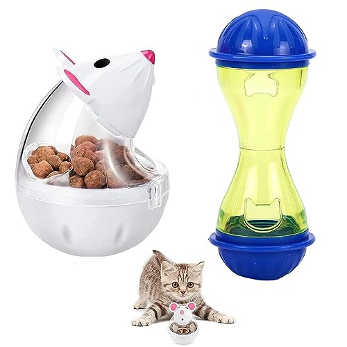 DUOHERESHUI Futterspender Ball, 2 Stück Kunststoff Feeding Ball, Futterspender Haustierfutterball, Hund Treat Spender, Transparent, Zur Iq Verbessern, Langeweile Reduzieren, Für Katzen Und Hunde von DUOHERESHUI