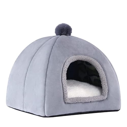 DUOJIN Faltbare Katzenhöhle, Katzenbett für Indoor-Katzen Weiches und Warmes Katzenhaus Katzenzelt mit Abnehmbarem, Waschbarem Kissen für Kätzchen, Kleine Haustiere 40 x 40 x 31cm von DUOJIN