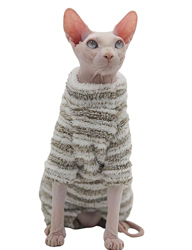 Dicker, warmer Winter-Katzenpullover mit vier Beinen, haarlos, für Sphynx, Devon Rex, Cornish Rex, Abessinier und kleine Kätzchen, Größe L von DUOMASUMI