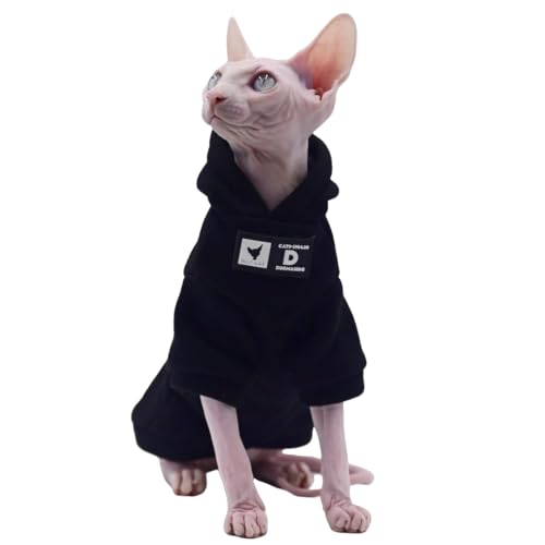 Haarlose Katzenkleidung für Herbst und Winter, dick, warm, bequem, Stretch, vierbeinig, Katzenbekleidung für Sphynx-Katzen, Devon Rex-Katzen, kornische Katzen und kleine Katzen, Größe M von DUOMASUMI