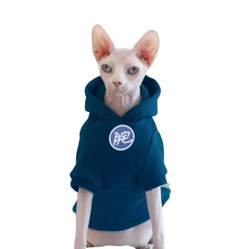 Haarlose Katzenkleidung für Herbst und Winter, dick, warm, bequem, Stretch, vierbeinig, Katzenbekleidung für Sphynx-Katzen, Devon Rex-Katzen, kornische Katzen und kleine Katzen, Größe XL von DUOMASUMI