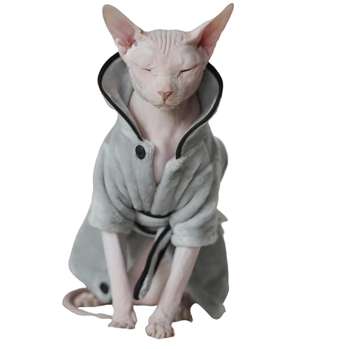 Katzenkleidung, Herbst- und Winterdicke, warm, konfrotable Katzen-Schlafanzüge für Sphynx-Katzen, Devon Rex-Katzen, kornische Katzen und kleine Katzen und Hunde (Größe XS) von DUOMASUMI