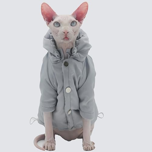 Katzenkleidung für haarlose Katzen, Sphynx-Katzen, Devon Rex-Katzen und kleine Katzen und Hunde (nur Jacke, Größe M) von DUOMASUMI