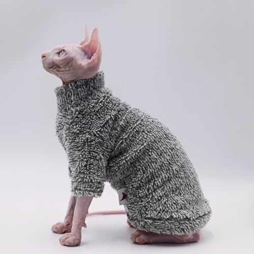 Sphynx Katzenbekleidung, warme Herbst- und Winter-Katzenbekleidung, haarlos, Katzenkleidung für Devon Rex-Katzen, kornische Katzen und kleine Katzen, Schwarz, Größe XL von DUOMASUMI